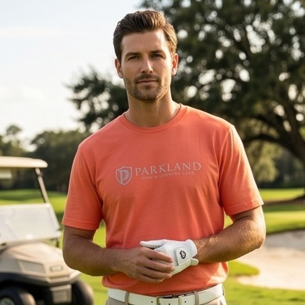 Peter Millar Mens 2X Parkland Golf Country Club Vintage Tee Coral Orange Cotton